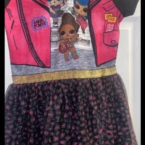 Girls' Pink and Black Dress with LOL Surprise Print